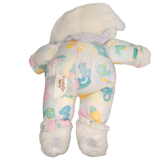 Vintage 1989 Cuddle Wit White Elephant Cloth Outfit Stuffed Plush Toy 11" - Picture 5 of 10